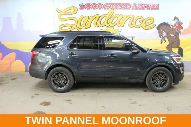 2017 Ford Explorer Sport in Smoked Quartz T — front three-quarter view