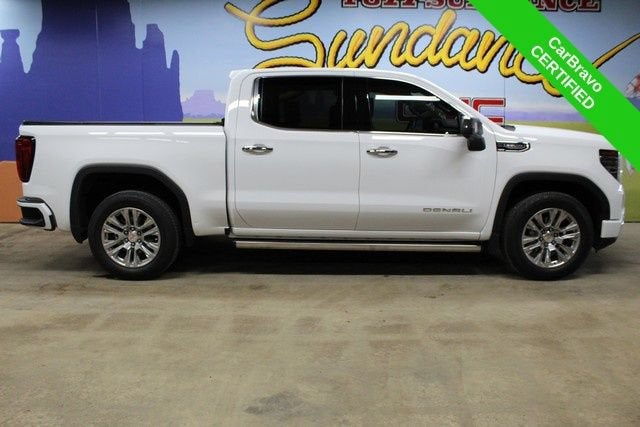 2023 GMC Sierra 1500 Denali in Summit White — front three-quarter view