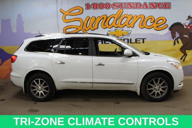 2017 Buick Enclave Convenience in Summit White — front three-quarter view