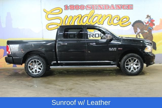 2018 RAM 1500 Longhorn in Brilliant Black — front three-quarter view