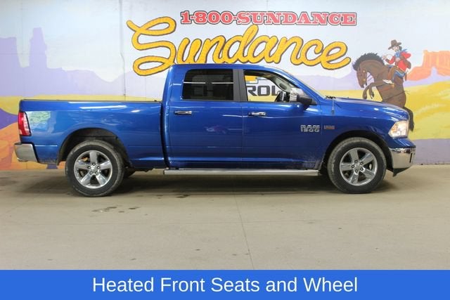 2017 RAM 1500 SLT in Blue Streak Pea — front three-quarter view