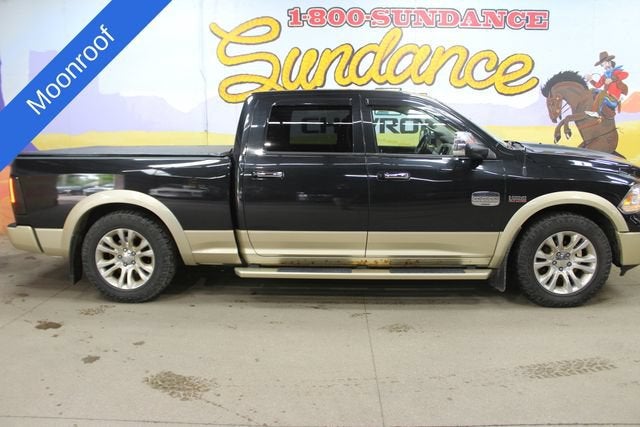 2017 RAM 1500 Longhorn in Brilliant Black C — front three-quarter view