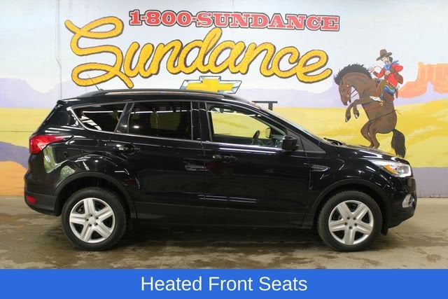 2019 Ford Escape SEL in Black — front three-quarter view
