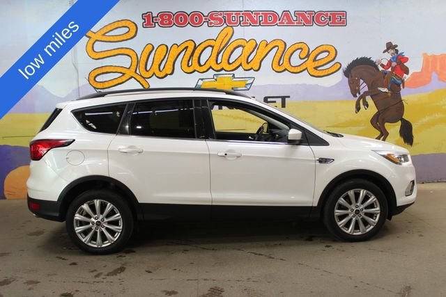 2019 Ford Escape SEL in White Platinum — front three-quarter view