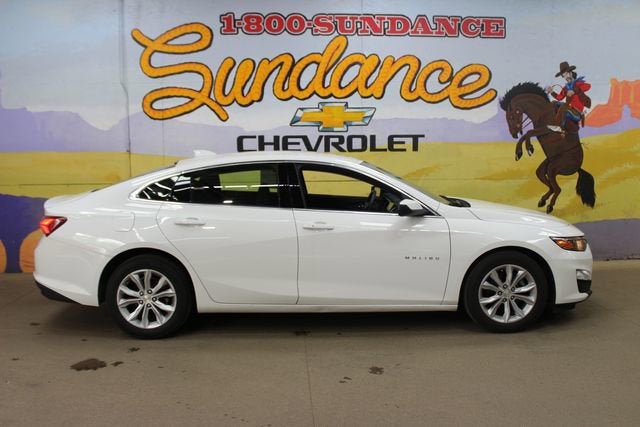 2022 Chevrolet Malibu LT in Summit White — front three-quarter view