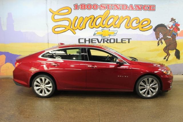 2018 Chevrolet Malibu Premier in Red — front three-quarter view