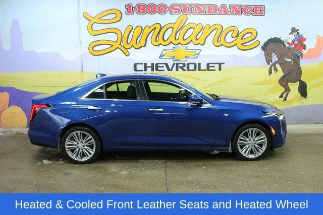 2020 Cadillac CT4 Premium Luxury in Wave Metallic — front three-quarter view
