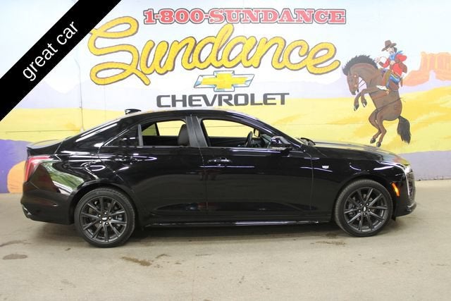 2025 Cadillac CT4 Sport in Black Raven — front three-quarter view