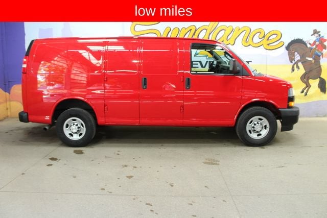 2019 Chevrolet Express Cargo 2500 Work Van in Red Hot — front three-quarter view