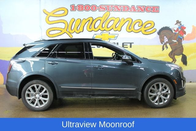 2021 Cadillac XT5 Sport in Shadow Metallic — front three-quarter view
