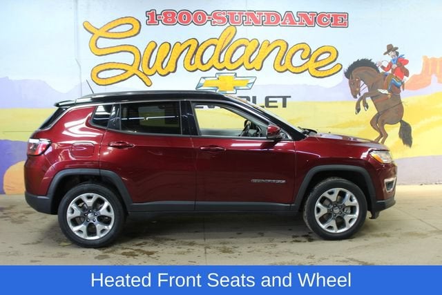 2021 Jeep Compass Limited in Red — front three-quarter view