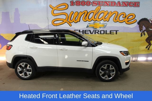 2020 Jeep Compass Limited 4x4 in White — front three-quarter view