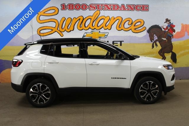 2023 Jeep Compass Limited 4x4 in White — front three-quarter view
