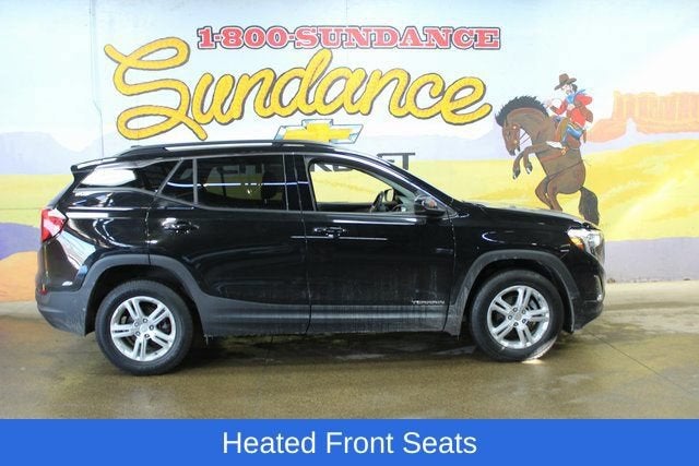 2019 GMC Terrain SLE in Ebony Twilight Metallic — front three-quarter view