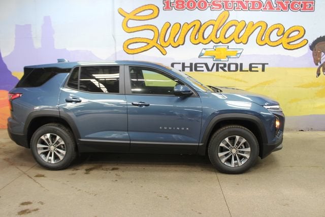 2027 Chevrolet Equinox AWD LT in Lakeshore Blue Metallic — front three-quarter view
