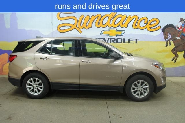2018 Chevrolet Equinox LS in Sandy Ridge Metallic — front three-quarter view