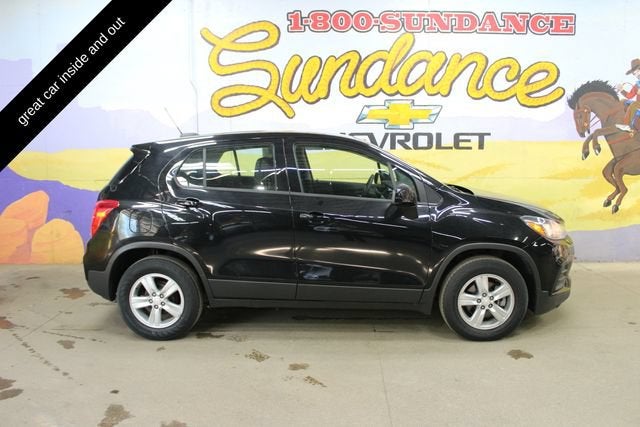 2019 Chevrolet Trax LS in Mosaic Black Metallic — front three-quarter view
