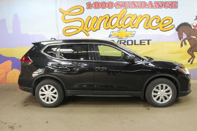 2018 Nissan Rogue S in Black — front three-quarter view