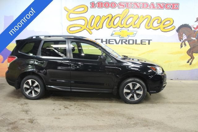 2018 Subaru Forester 2.5i Premium in Black — front three-quarter view