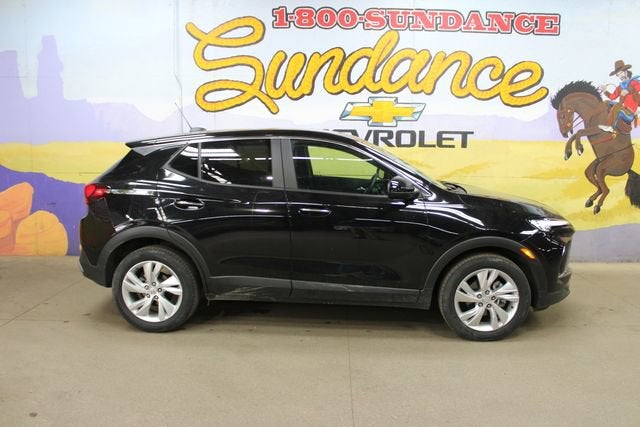 2025 Buick Encore GX Preferred in Ebony Twilight Metallic — front three-quarter view