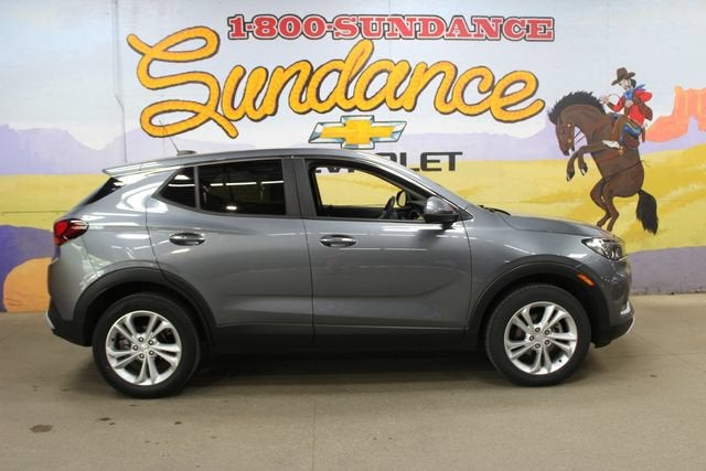 2021 Buick Encore GX Preferred in Satin Steel Metallic — front three-quarter view