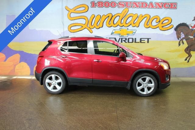 2015 Chevrolet Trax LTZ in Ruby Red Metallic — front three-quarter view