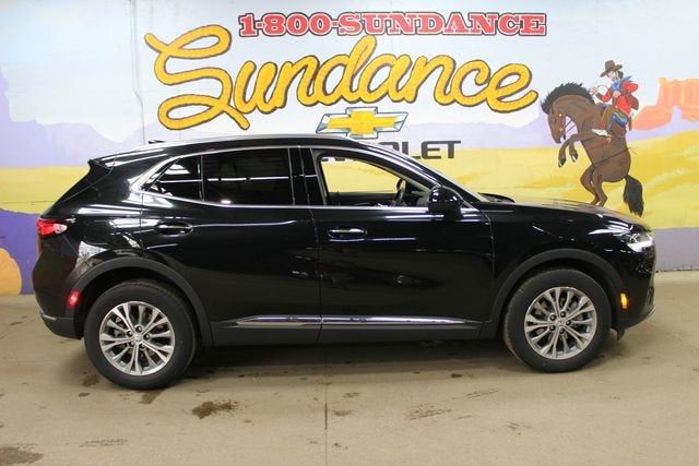 2022 Buick Envision Preferred in Ebony Twilight Metallic — front three-quarter view